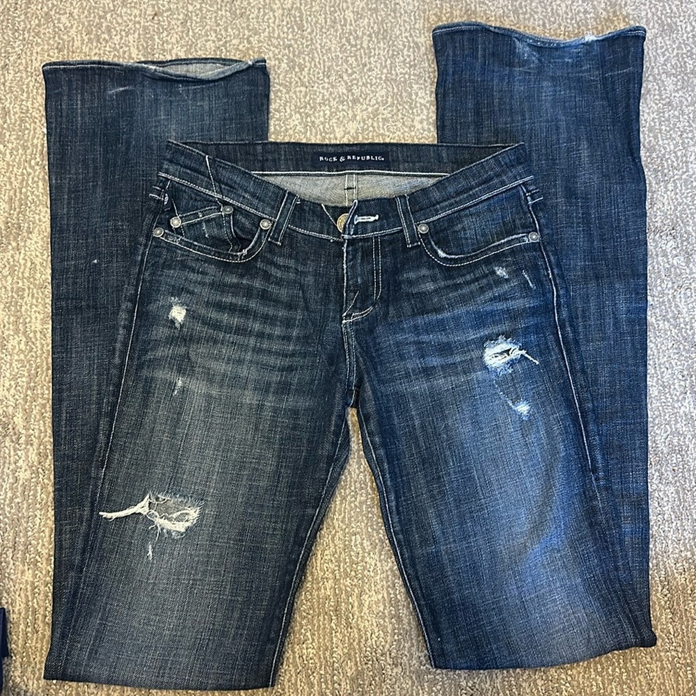Rock & Republic distressed dark jean